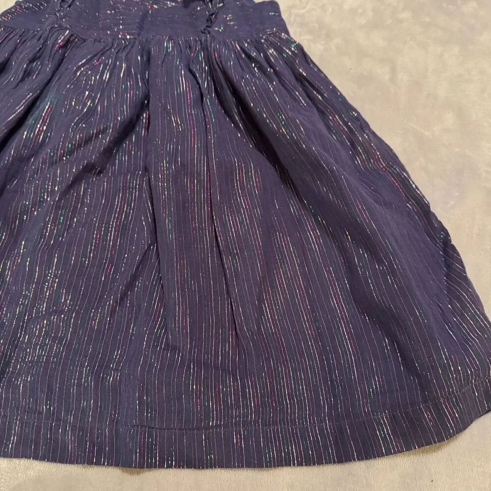 Gymboree Party Dress Little Girls 5 Purple Metallic ruffles sleeveless glitter